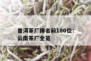 普洱茶厂排名前100位：云南茶厂全览