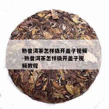 熟普洱茶怎样撬开盖子视频-熟普洱茶怎样撬开盖子视频教程