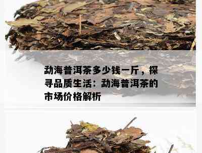 勐海普洱茶多少钱一斤，探寻品质生活：勐海普洱茶的市场价格解析