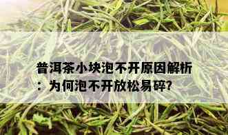 普洱茶小块泡不开原因解析：为何泡不开放松易碎？