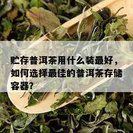 贮存普洱茶用什么装更好，如何选择更佳的普洱茶存储容器？