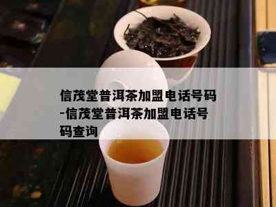 信茂堂普洱茶加盟电话号码-信茂堂普洱茶加盟电话号码查询