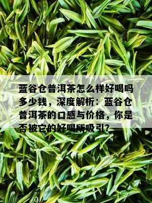 蓝谷仓普洱茶怎么样好喝吗多少钱，深度解析：蓝谷仓普洱茶的口感与价格，你是否被它的好喝所吸引？