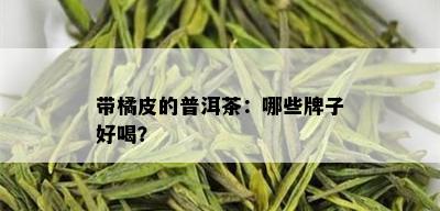 带橘皮的普洱茶：哪些牌子好喝？