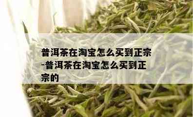 普洱茶在淘宝怎么买到正宗-普洱茶在淘宝怎么买到正宗的