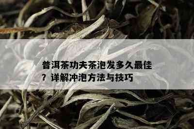 普洱茶功夫茶泡发多久更佳？详解冲泡方法与技巧