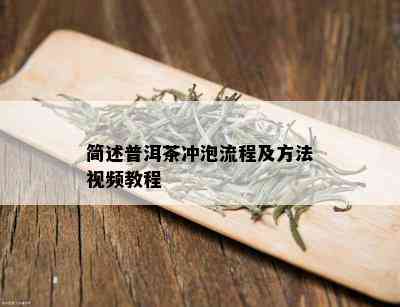 简述普洱茶冲泡流程及方法视频教程