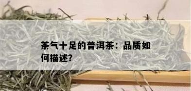 茶气十足的普洱茶：品质如何描述？