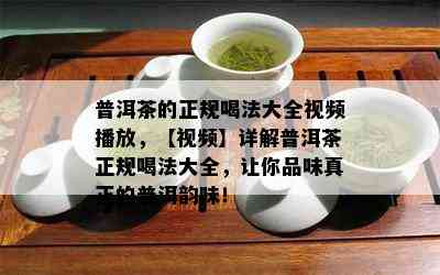 普洱茶的正规喝法大全视频播放，【视频】详解普洱茶正规喝法大全，让你品味真正的普洱韵味！