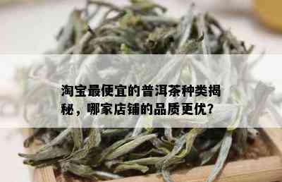 淘宝更便宜的普洱茶种类揭秘，哪家店铺的品质更优？