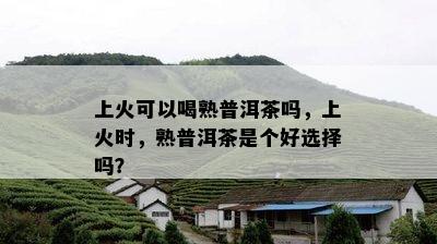 上火可以喝熟普洱茶吗，上火时，熟普洱茶是个好选择吗？