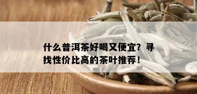 什么普洱茶好喝又便宜？寻找性价比高的茶叶推荐！