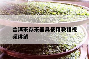 普洱茶存茶器具使用教程视频讲解