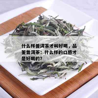 什么样普洱茶才叫好喝，品鉴普洱茶：什么样的口感才是好喝的？