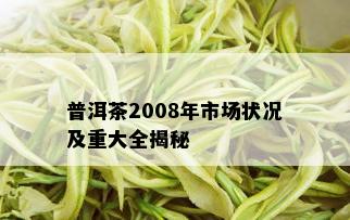 普洱茶2008年市场状况及重大全揭秘