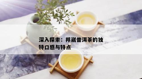 深入探索：邦崴普洱茶的独特口感与特点