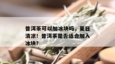 普洱茶可以加冰块吗，夏日清凉！普洱茶是否适合加入冰块？