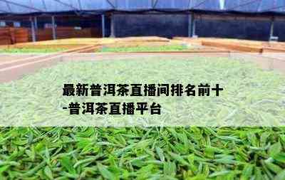 最新普洱茶直播间排名前十-普洱茶直播平台