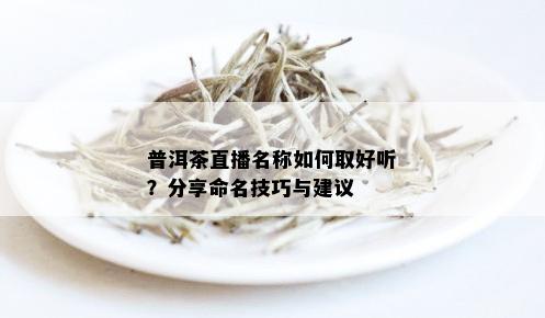 普洱茶直播名称如何取好听？分享命名技巧与建议