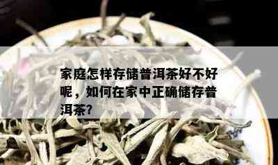 家庭怎样存储普洱茶好不好呢，如何在家中正确储存普洱茶？