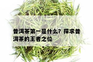 普洱茶之一是什么？探求普洱茶的王者之位