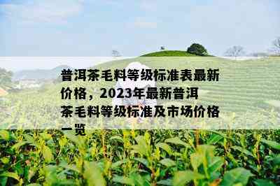 普洱茶毛料等级标准表最新价格，2023年最新普洱茶毛料等级标准及市场价格一览