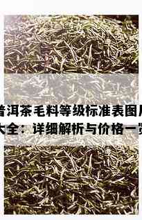 普洱茶毛料等级标准表图片大全：详细解析与价格一览