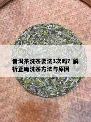 普洱茶洗茶要洗3次吗？解析正确洗茶方法与原因