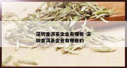 深圳普洱茶企业有哪些-深圳普洱茶企业有哪些的