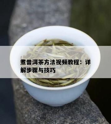 煮普洱茶方法视频教程：详解步骤与技巧