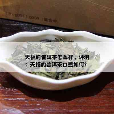 天福的普洱茶怎么样，评测：天福的普洱茶口感如何？