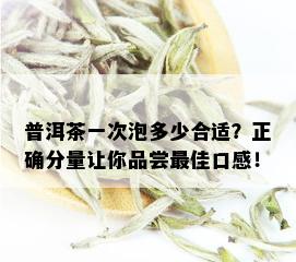 普洱茶一次泡多少合适？正确分量让你品尝更佳口感！