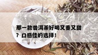 那一款普洱茶好喝又香又甜？口感佳的选择！