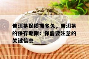 普洱茶保质期多久，普洱茶的保存期限：你需要注意的关键信息