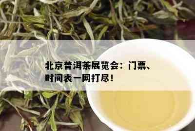 北京普洱茶展览会：门票、时间表一网打尽！