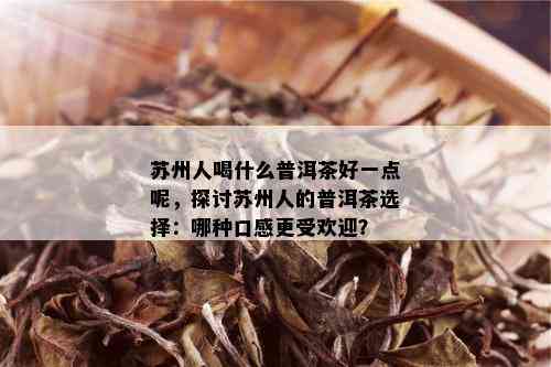 苏州人喝什么普洱茶好一点呢，探讨苏州人的普洱茶选择：哪种口感更受欢迎？