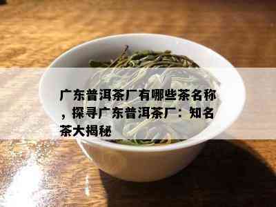 广东普洱茶厂有哪些茶名称，探寻广东普洱茶厂：知名茶大揭秘