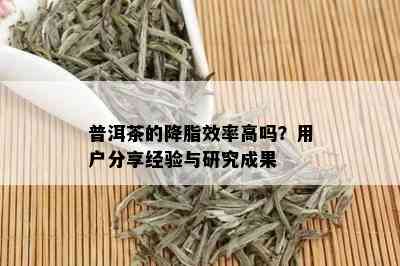 普洱茶的降脂效率高吗？用户分享经验与研究成果