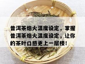 普洱茶焙火温度设定，掌握普洱茶焙火温度设定，让你的茶叶口感更上一层楼！