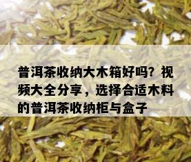 普洱茶收纳大木箱好吗？视频大全分享，选择合适木料的普洱茶收纳柜与盒子