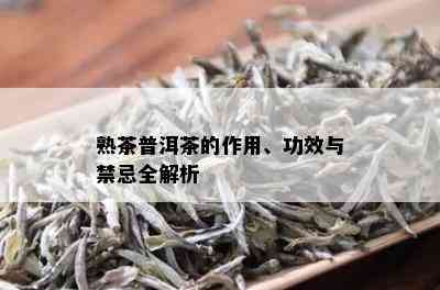 熟茶普洱茶的作用、功效与禁忌全解析