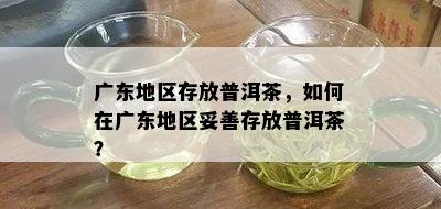 广东地区存放普洱茶，如何在广东地区妥善存放普洱茶？