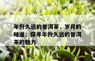 年份久远的普洱茶，岁月的味道：探寻年份久远的普洱茶的魅力