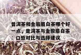 普洱茶和金骏眉白茶哪个好一点，普洱茶与金骏眉白茶：口感对比与选择建议