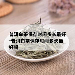 普洱白茶保存时间多长更好-普洱白茶保存时间多长更好喝