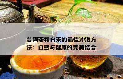 普洱茶和白茶的更佳冲泡方法：口感与健康的完美结合