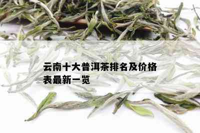 云南十大普洱茶排名及价格表最新一览