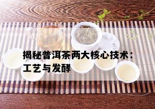 揭秘普洱茶两大核心技术：工艺与发酵