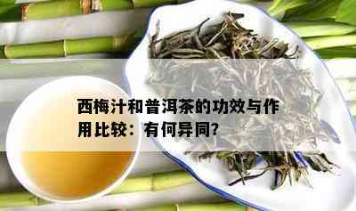 西梅汁和普洱茶的功效与作用比较：有何异同？