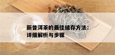 新普洱茶的更佳储存方法：详细解析与步骤